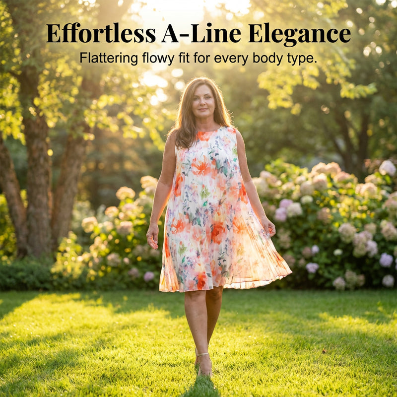 💥 Special Sale 50% OFF💥Women’s Sleeveless Floral Print Pleated Dress