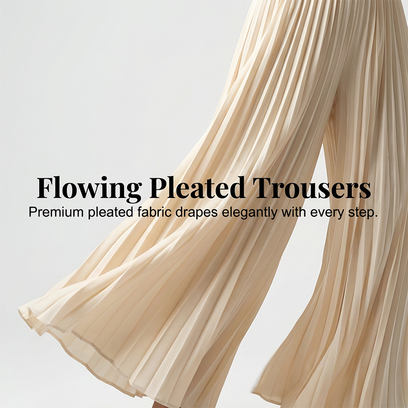 🔥Hot Sale Deals-Elegant V-Neck Pleated Wide-Leg Jumpsuit