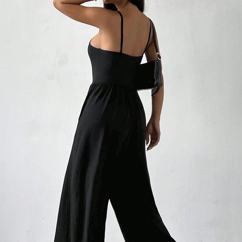 🔥Hot Sale Offers-Spaghetti Strap Wide-Leg Jumpsuit with Pockets