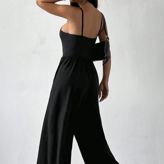 🔥Hot Sale Offers-Spaghetti Strap Wide-Leg Jumpsuit with Pockets