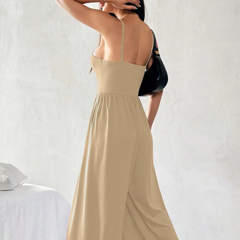 🔥Hot Sale Offers-Spaghetti Strap Wide-Leg Jumpsuit with Pockets