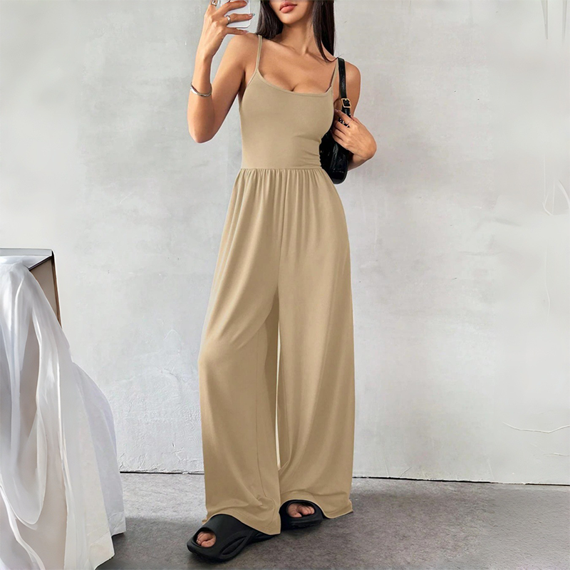 🔥Hot Sale Offers-Spaghetti Strap Wide-Leg Jumpsuit with Pockets
