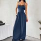 🔥Hot Sale Offers-Spaghetti Strap Wide-Leg Jumpsuit with Pockets