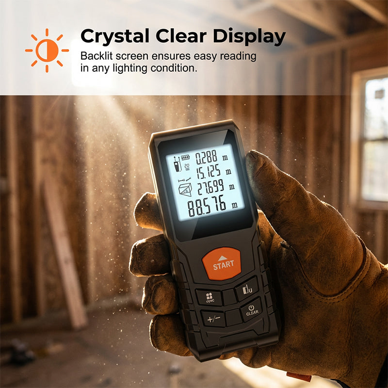 100 M Handheld Laser Distance Meter with LCD Display