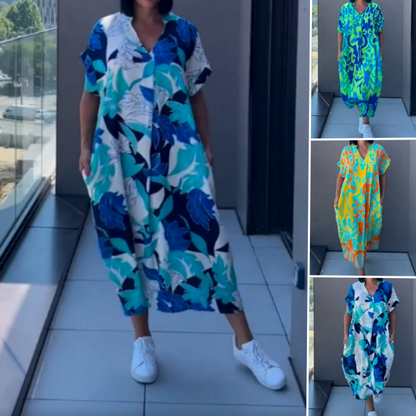📢📢Limited Spring Edition⏰Women's Casual Elegant Printed V-Neck Dress💡Designed in the USA💡