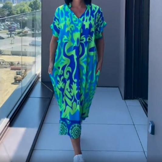 📢📢Limited Spring Edition⏰Women's Casual Elegant Printed V-Neck Dress💡Designed in the USA💡