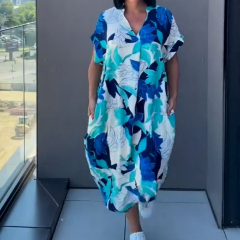 📢📢Limited Spring Edition⏰Women's Casual Elegant Printed V-Neck Dress💡Designed in the USA💡
