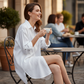 🔥Hot Sale Offers-Women's Loose-Fit Mid-Length Button-Down Shirt