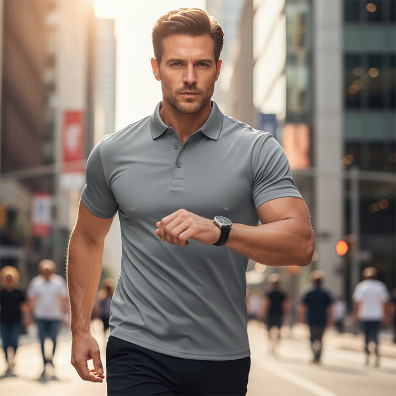 🔥50％ OFF🔥Men's Quick-Dry Short-Sleeve Lapel T-Shirt