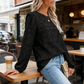 🔥Limited-time offer-Women's Elegant Crew Neck Hollow-Out Long Sleeve Top