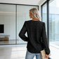 🔥Limited-time offer-Women's Elegant Crew Neck Hollow-Out Long Sleeve Top