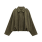 ⏰Last Day Sale 50% Off💃Women's Suede-Like Cropped Bomber Jacket