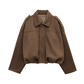 ⏰Last Day Sale 50% Off💃Women's Suede-Like Cropped Bomber Jacket