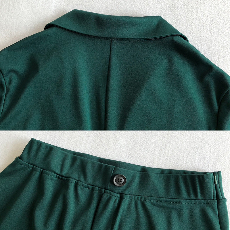 Women's Business Solid Blazer ＆ Pants 2-Piece Set