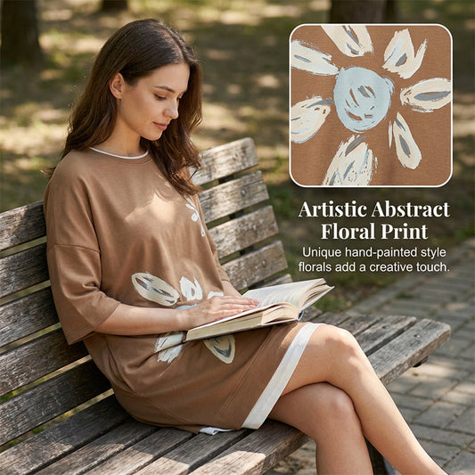 Women's Crew Neck Oversized T-Shirt Dress