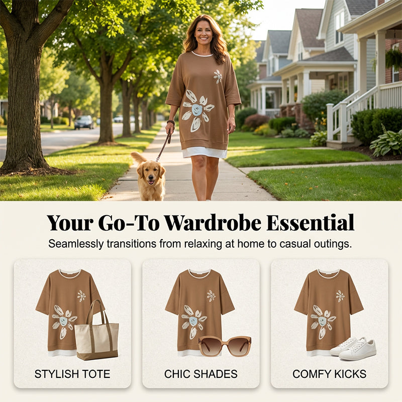 Women's Crew Neck Oversized T-Shirt Dress