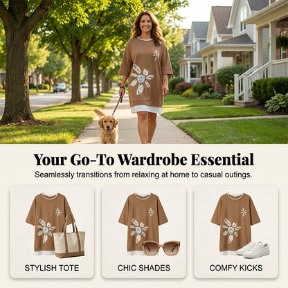 Women's Crew Neck Oversized T-Shirt Dress