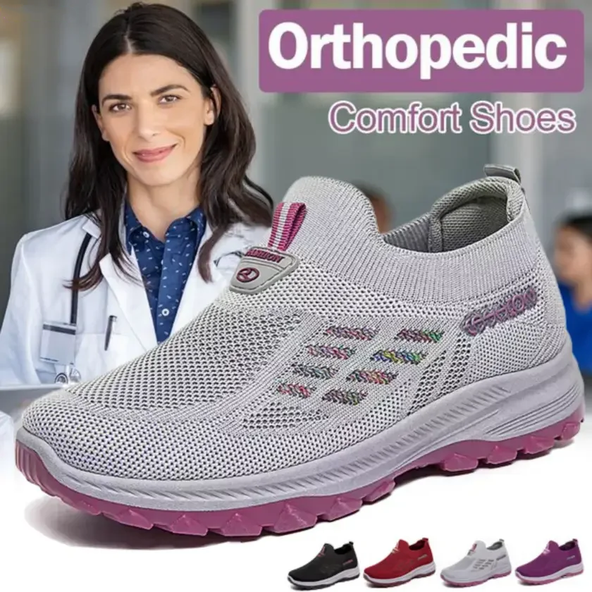 🎉 2026 Sale — Over 38,100 Sold!👟 Fly Knit Woven Orthopedic Arch Support Slip‑on Shoes
