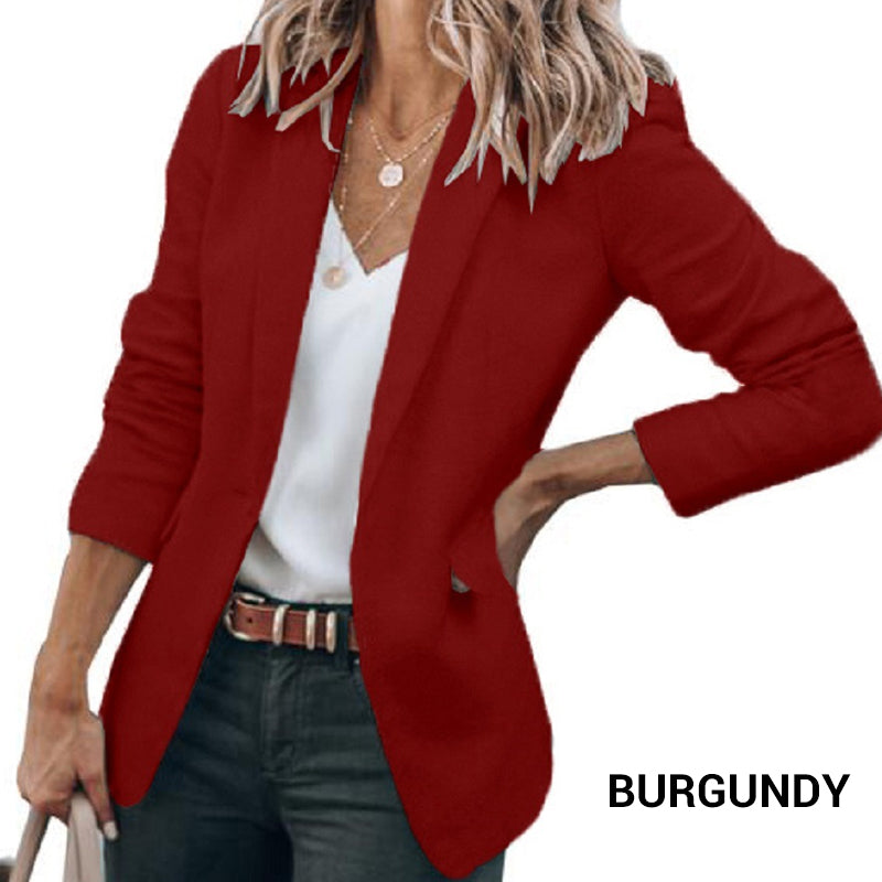 🎁New arrival 50% OFF💥Elegant Soft Solid Color Lapel Buttons Jacket