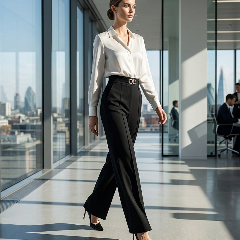 🔥Limited-time offer-Women's High-Waist Wide-Leg Pants with Buckle