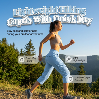 👖 LIMITED-TIME 50% OFF! ✨ Women's Lightweight Cargo Capris – 6 Pockets, Drawstring Waist, Breathable 🌿