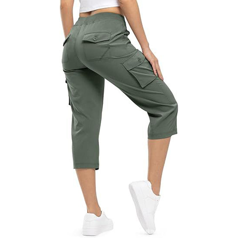👖 LIMITED-TIME 50% OFF! ✨ Women's Lightweight Cargo Capris – 6 Pockets, Drawstring Waist, Breathable 🌿