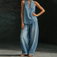 ⚡️Special Price Only ￡29.99 ⚡️Women's Casual Halter Top & Wide-Leg Pants Set