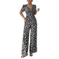 🔥Hot Deals-Leopard Print V-Neck Wide-Leg Jumpsuit