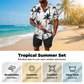 Men's Tropical Print Shirt and Matching Shorts