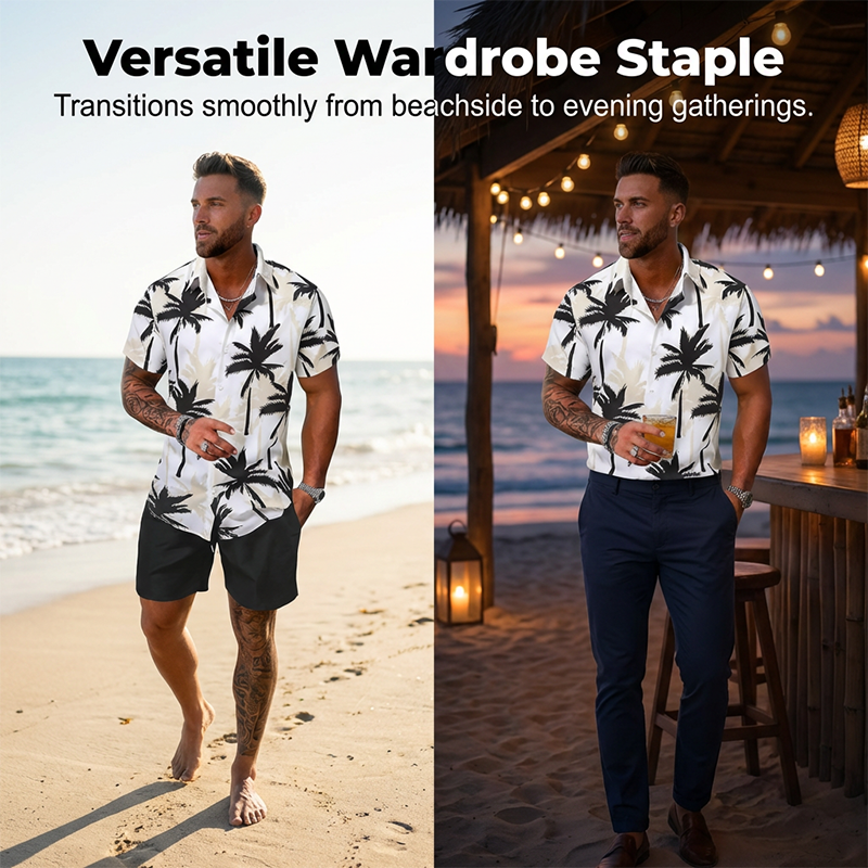 Men's Tropical Print Shirt and Matching Shorts