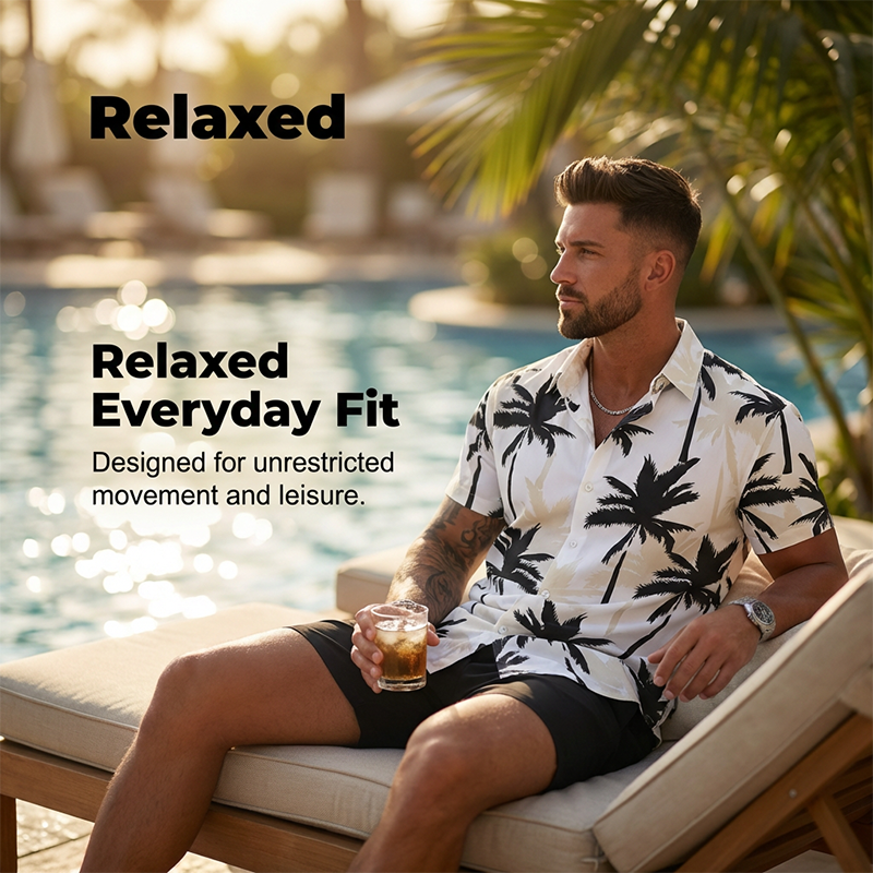 Men's Tropical Print Shirt and Matching Shorts