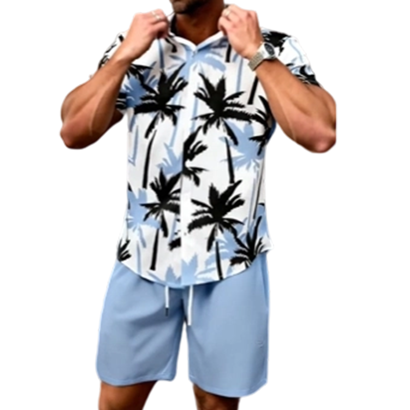 Men's Tropical Print Shirt and Matching Shorts