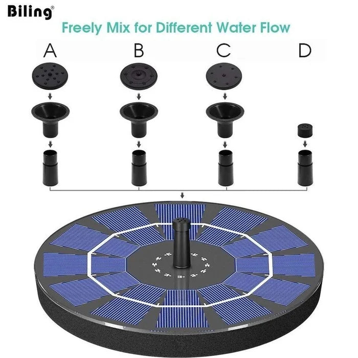 🔥Hot Sales 55% OFF🔥Solar Fountain, Solar Powered Bird Bath Fountain Pump with 4 Nozzles 1.4W Solar Panel Kit Water Pump, Outdoor Watering Submersible Pump for Pond, Pool, Garden, Fish Tank