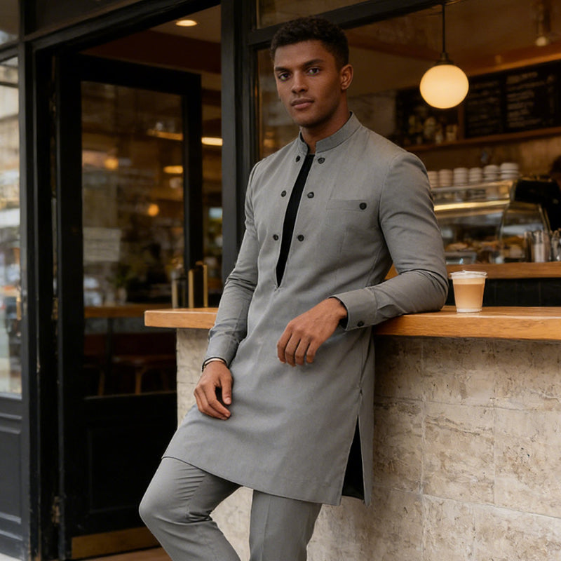 🔥Hot Deals-Men's Modern Mandarin Collar Tunic and Pants Set