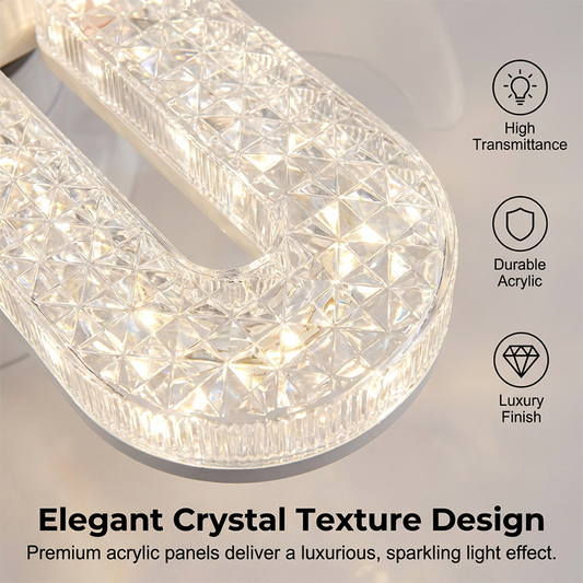 🔥Limited-time 50% off💡 Crystal-Effect LED 5-Blade LED Fan Light