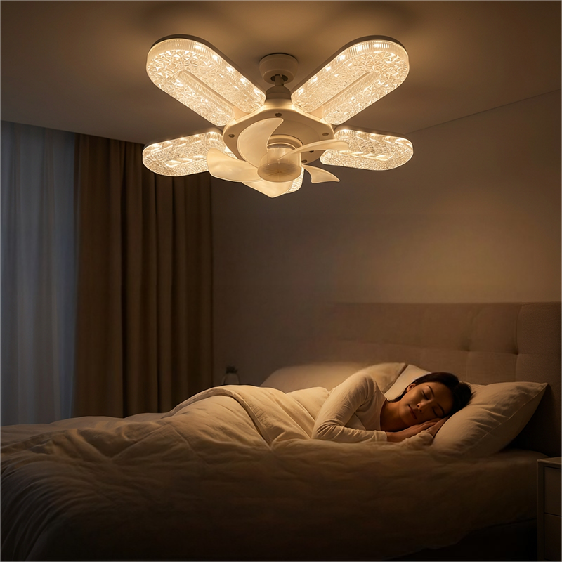 🔥Limited-time 50% off💡 Crystal-Effect LED 5-Blade LED Fan Light