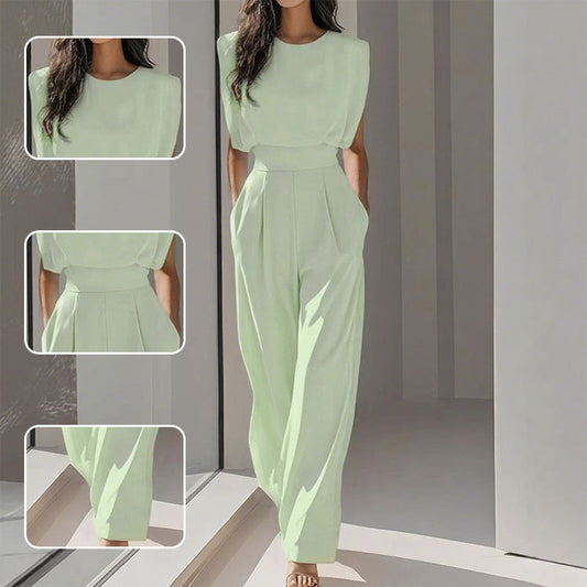 ⏳Time-Limited Special⏰Solid Color Wide-Legged Jumpsuit – Elegant, Comfy & Versatile for Any Occasion 🏖️💼