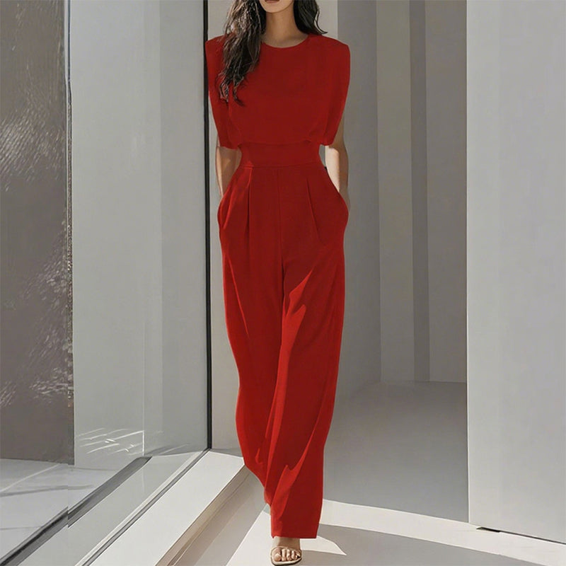 ⏳Time-Limited Special⏰Solid Color Wide-Legged Jumpsuit – Elegant, Comfy & Versatile for Any Occasion 🏖️💼