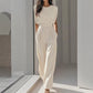 ⏳Time-Limited Special⏰Solid Color Wide-Legged Jumpsuit – Elegant, Comfy & Versatile for Any Occasion 🏖️💼