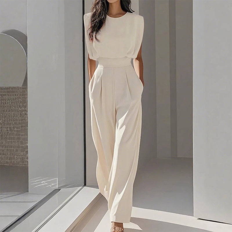 ⏳Time-Limited Special⏰Solid Color Wide-Legged Jumpsuit – Elegant, Comfy & Versatile for Any Occasion 🏖️💼