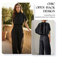 🔥Hot Deals-Women's Elegant Mock-Neck Half-Sleeve Jumpsuit