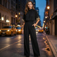 🔥Hot Deals-Women's Elegant Mock-Neck Half-Sleeve Jumpsuit