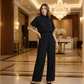 🔥Hot Deals-Women's Elegant Mock-Neck Half-Sleeve Jumpsuit
