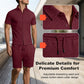 Men's Jacquard Short Sleeve Shirt & Shorts 2-Piece Set
