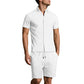 Men's Jacquard Short Sleeve Shirt & Shorts 2-Piece Set