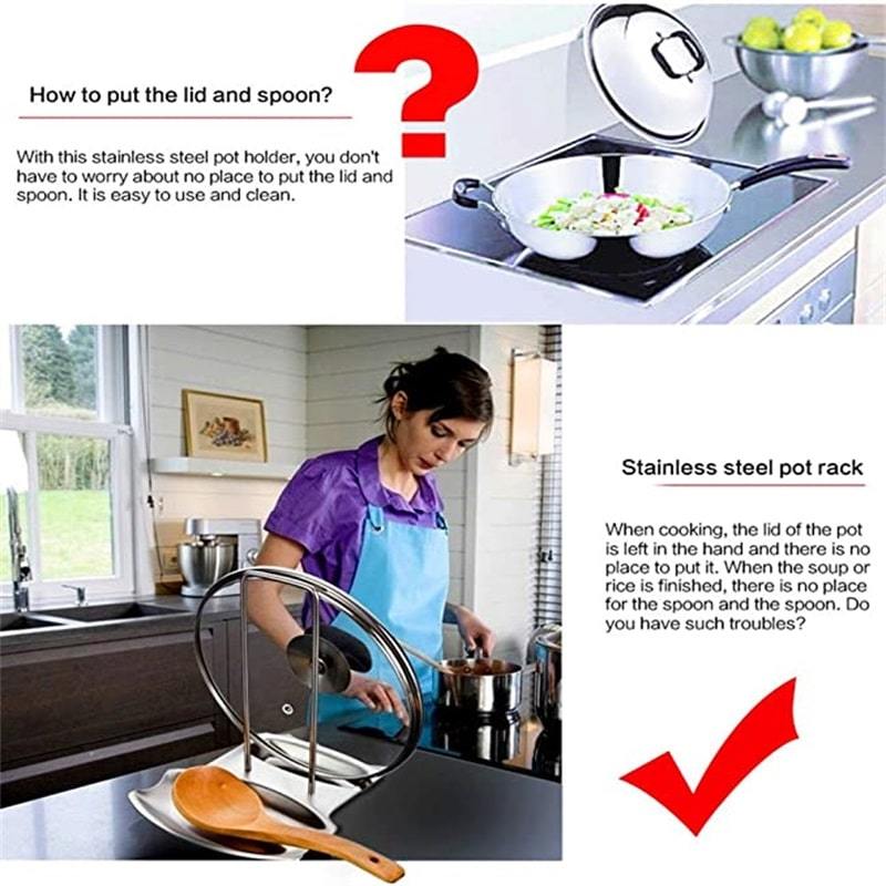 🔥Limited-time offer-Stainless Steel Pot Cover Rack