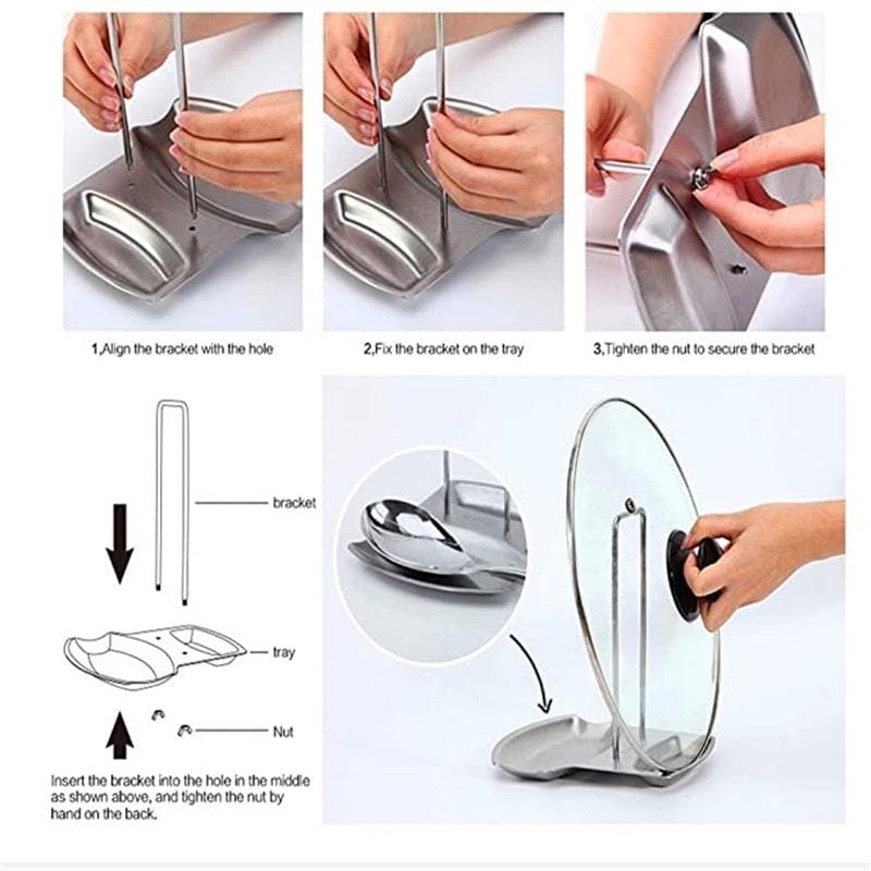 🔥Limited-time offer-Stainless Steel Pot Cover Rack