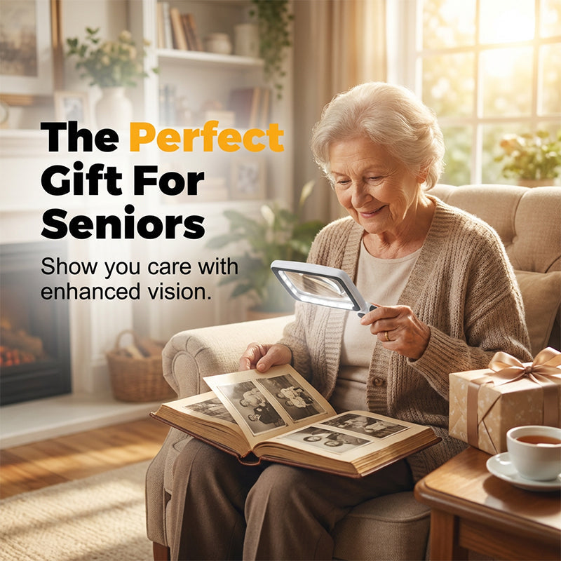 🔥Limited-time offer-Folding Handheld Magnifying Glass with Light for Reading