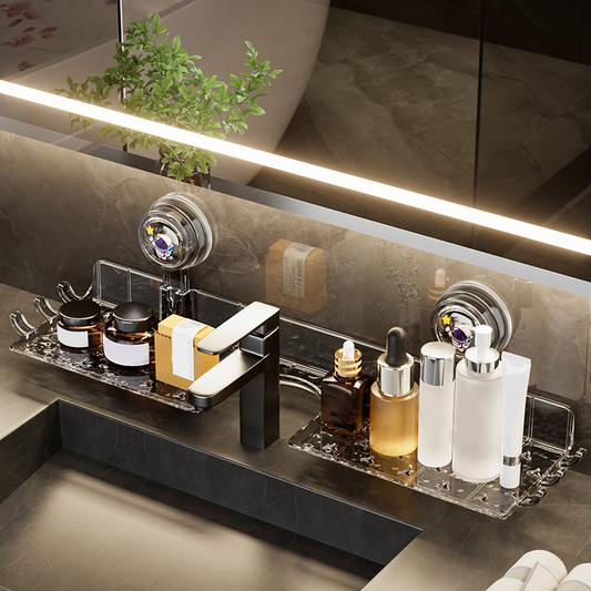 🔥 No-Drill Sink Shelf – Strong Suction Cup, Easy Install in Seconds 🧽✨