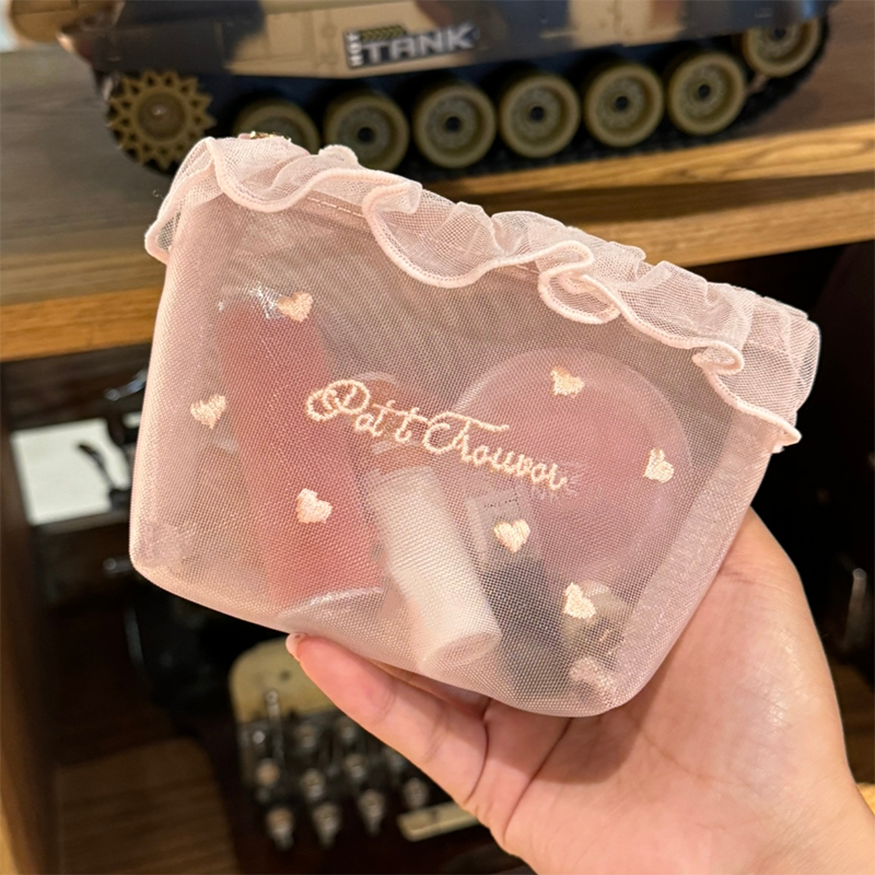 🔥Limited-time offer-Portable Sheer Mesh Makeup Bag
